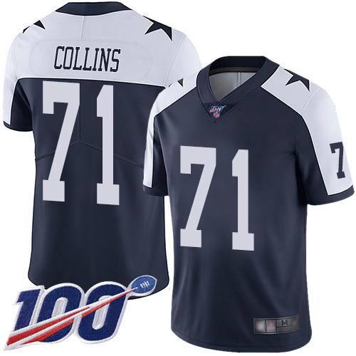 Men Dallas Cowboys Limited Navy Blue La el Collins Alternate 71 100th Season Vapor Untouchable Throwback NFL Jersey